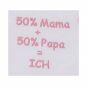 Preview: Milarda Baby Body Wickelbody "50% mama + 50% papa = Ich", weiß-rosa, Gr. 50-74