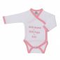 Preview: Milarda Baby Body Wickelbody "50% mama + 50% papa = Ich", weiß-rosa, Gr. 50-74