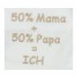 Preview: Milarda Baby Body Wickelbody "50% mama + 50% papa = Ich", creme-braun, Gr. 50-74