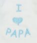 Preview: Milarda Baby Body Wickelbody "I love PAPA", creme-blau, Gr. 50-74