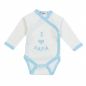 Preview: Milarda Baby Body Wickelbody "I love PAPA", creme-blau, Gr. 50-74