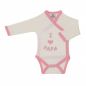 Preview: Milarda Baby Body Wickelbody "I love PAPA", creme-rosa, Gr. 50-74