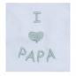 Preview: Milarda Baby Body Wickelbody "I love papa", weiß-grau, Gr. 50-74