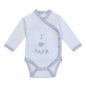 Preview: Milarda Baby Body Wickelbody "I love papa", weiß-grau, Gr. 50-74