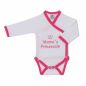 Preview: Milarda Baby Body Wickelbody "Mamas Prinzessin", weiß-pink, Gr. 50-74