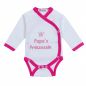 Preview: Milarda Baby Body Wickelbody "Papas Prinzessin", weiß-pink, Gr. 50-74