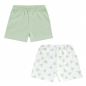 Preview: BOLEY Baby Shorts, Safari, 2er-Pack, weiß-grün, Gr. 56-92