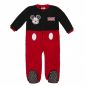 Preview: Disney Mickey Anzug Jumpsuit, Coral Fleece, rot-schwarz, Gr. 92-116