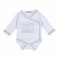 Preview: Milarda Baby Body Wickelbody "100% MAMA", weiß-grau, Gr. 50-74