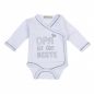 Preview: Milarda Baby Body Wickelbody "OPA ist der BESTE", weiß-grau, Gr. 50-74