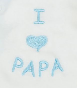 Milarda Baby Body Wickelbody "I love PAPA", creme-blau, Gr. 50-74