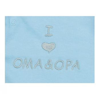 Milarda Baby Body Wickelbody "I love Oma & Opa", blau-grau, Gr. 50-74