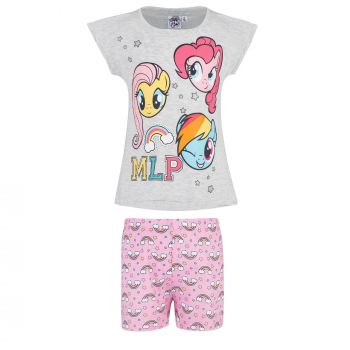 My little Pony Shorty Pyjama, Glitzereffekt, grau-rosa, Gr. 92-128