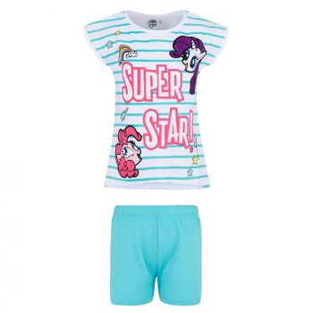 My little Pony Shorty Pyjama, Glitzereffekt, weiß-türkis, Gr. 92-128