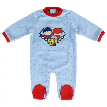 Superman Baby Strampler Power up, Nicki, blau, Gr. 1-9 Monate