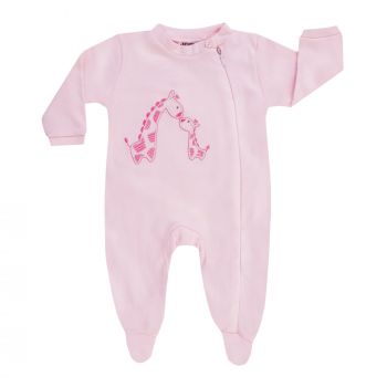 JACKY Baby Schlafoverall Giraffe, Stickerei, rosa, Gr. 50-68