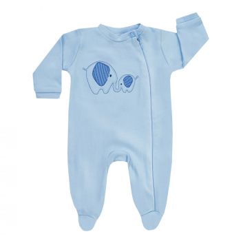 JACKY Baby Schlafoverall Elefant, Stickerei, blau, Gr. 50-68