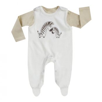 JACKY Baby Strampler Set Zebra, Stickerei, beige, Gr. 50-68