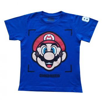Super Mario Jungen Tshirt, mittelblau, Gr. 98-128