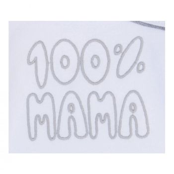 Milarda Baby Body Wickelbody "100% MAMA", weiß-grau, Gr. 50-74