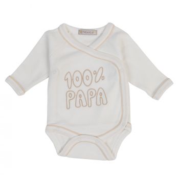 Milarda Baby Body Wickelbody "100% PAPA", creme-gold, Gr. 50-74