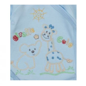 Milarda Baby Body Wickelbody Giraffe, blau, Gr. 50-62