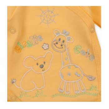 Milarda Baby Body Wickelbody Giraffe, gelborange, Gr. 50-62