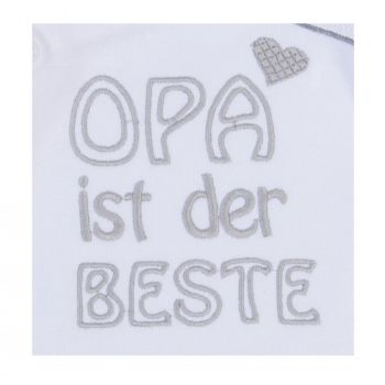 Milarda Baby Body Wickelbody "OPA ist der BESTE", weiß-grau, Gr. 50-74