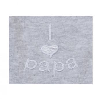 Milarda Baby Body Wickelbody "I love papa", grau, Gr. 50-62