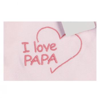 Milarda Baby Body Wickelbody "I love PAPA", rosa, Gr. 50-74