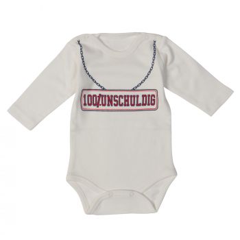 Milarda Baby Body Wickelbody "100% UNSCHULDIG", creme, Gr. 50-74