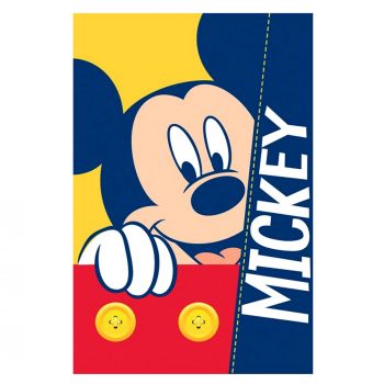 Disney Mickey Fleecedecke, blau-rot-gelb, 100 x 150 cm