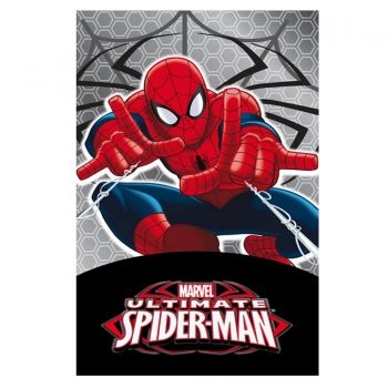 Spiderman Fleecedecke, schwarz-grau-rot, 100 x 150 cm
