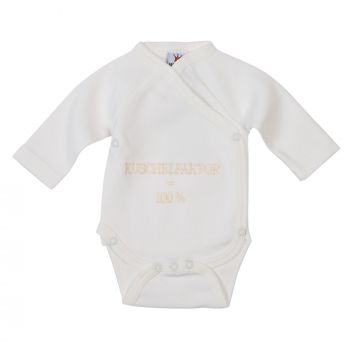 Milarda Baby Body Wickelbody "Kuschelfaktor = 100%", creme, Gr. 50-56