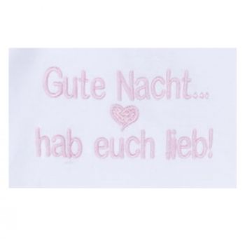 Milarda Baby Schlafanzug "Gute Nacht ... hab euch lieb!", weiß-rosa, Gr. 50-62