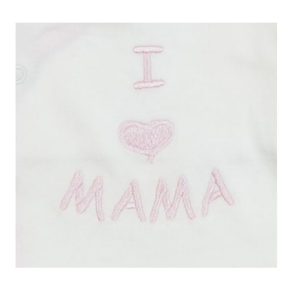 Milarda Baby Body Wickelbody "I love MAMA", creme-rosa, Gr. 50-74