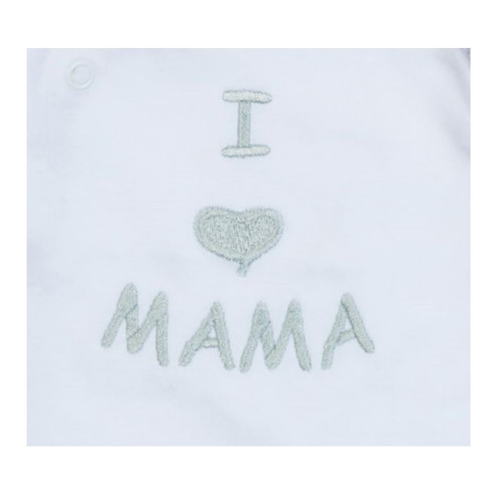 Milarda Baby Body Wickelbody "I love MAMA", weiß-grau, Gr. 50-74