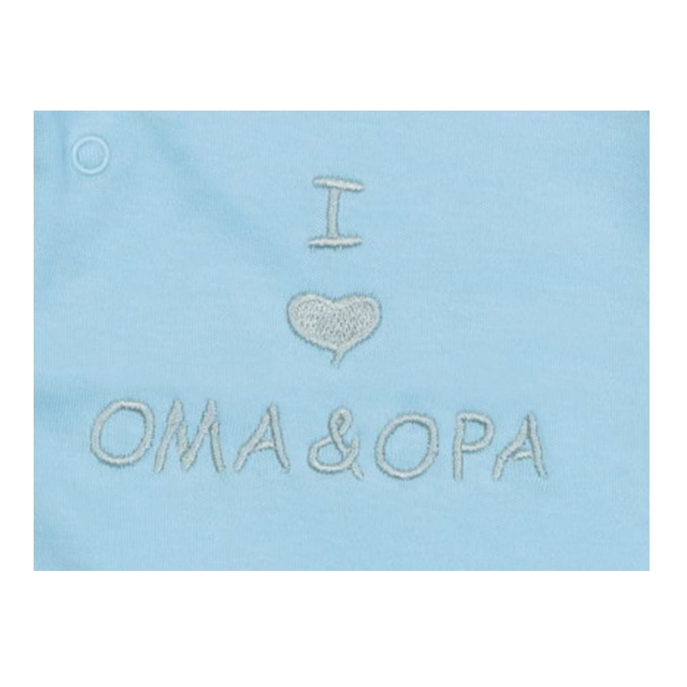 Milarda Baby Body Wickelbody "I love Oma & Opa", blau-grau, Gr. 50-74