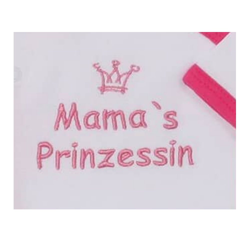 Milarda Baby Body Wickelbody "Mamas Prinzessin" 50-74 weiß-rosa Gr 