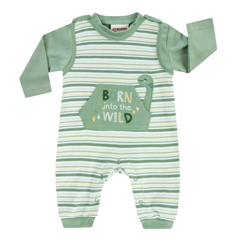 BOLEY Baby Laufhosenset, Dino, weiß-grün, Gr. 56 + 68