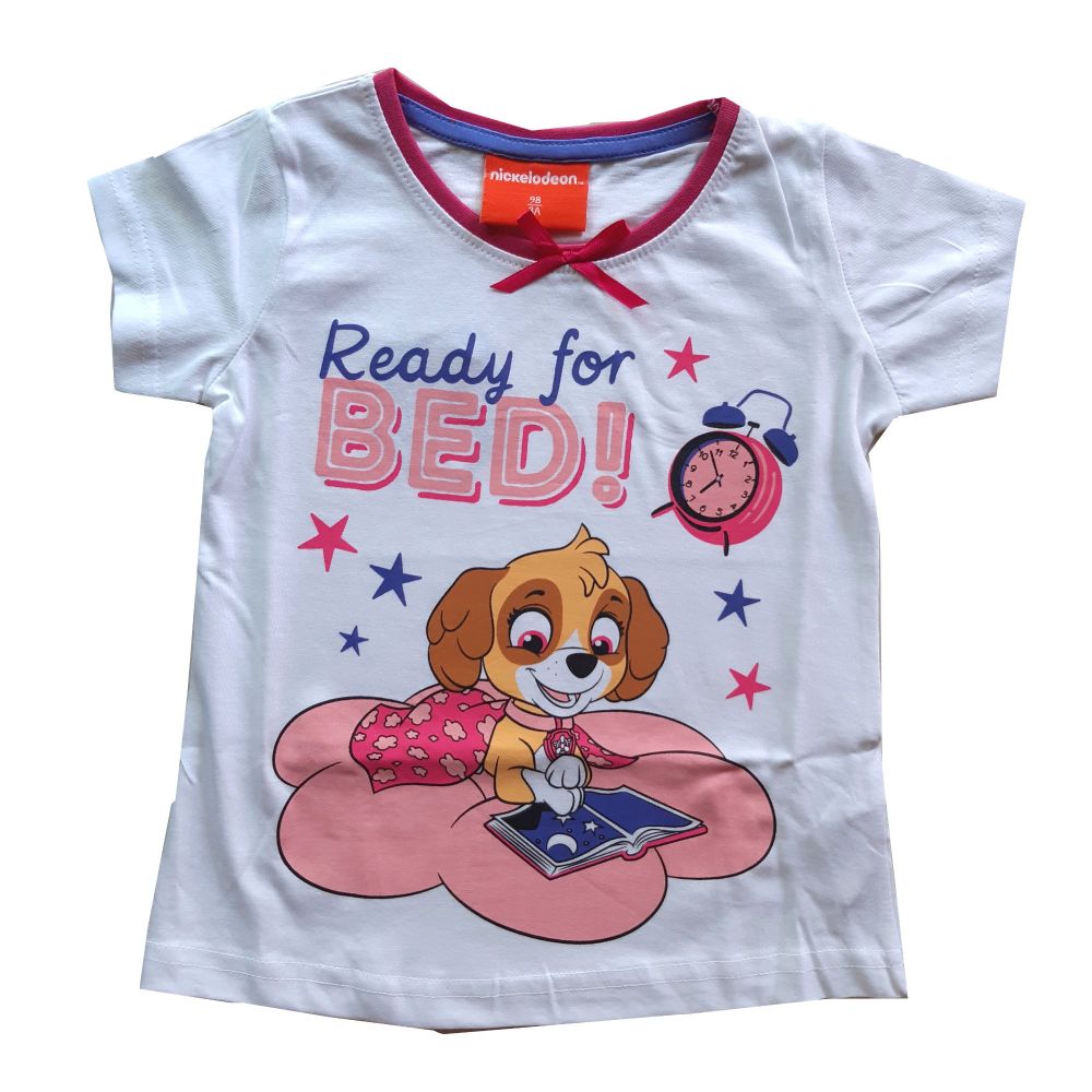Paw Patrol Shorty Pyjama, weiß-blau, Gr. 98-128