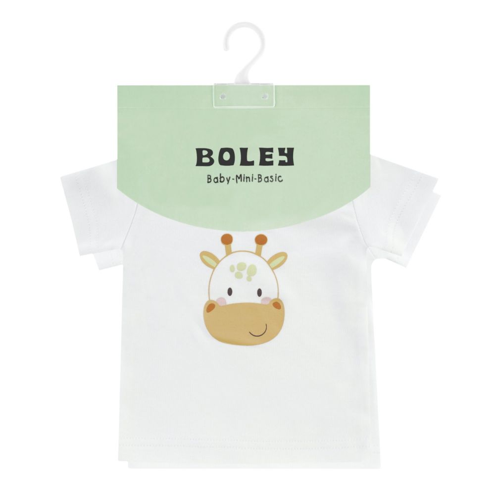 BOLEY Baby Tshirt, Safari, 2er-Pack, weiß, Gr. 56-92