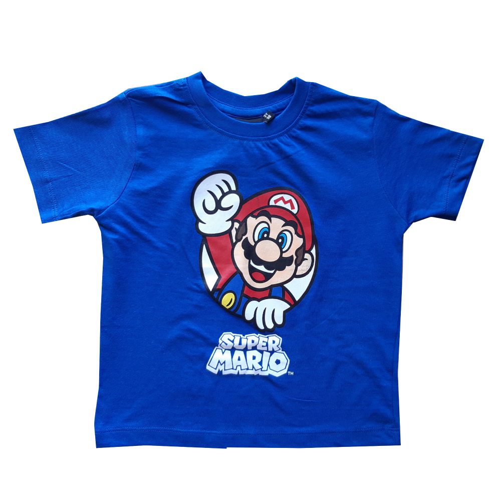 Super Mario Jungen Shorty Pyjama, blau-grau, Gr. 98-128