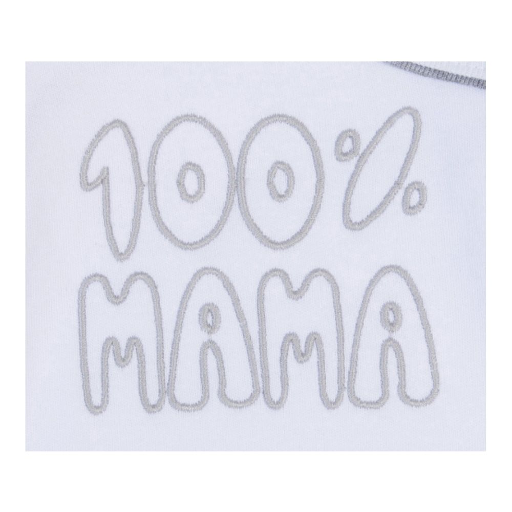 Milarda Baby Body Wickelbody "100% MAMA", weiß-grau, Gr. 50-74