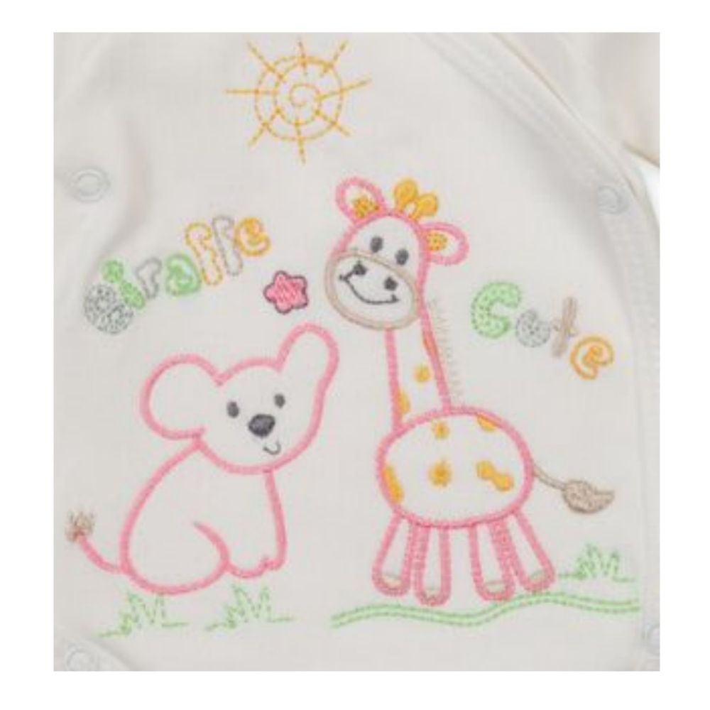 Milarda Baby Body Wickelbody Giraffe, creme, Gr. 50-62
