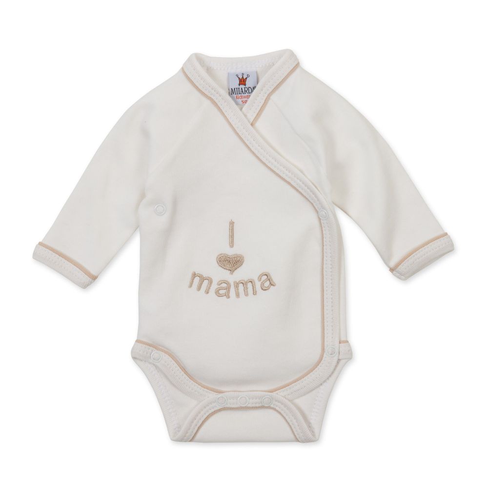 Milarda Baby Body Wickelbody "I love mama", creme, Gr. 50-62