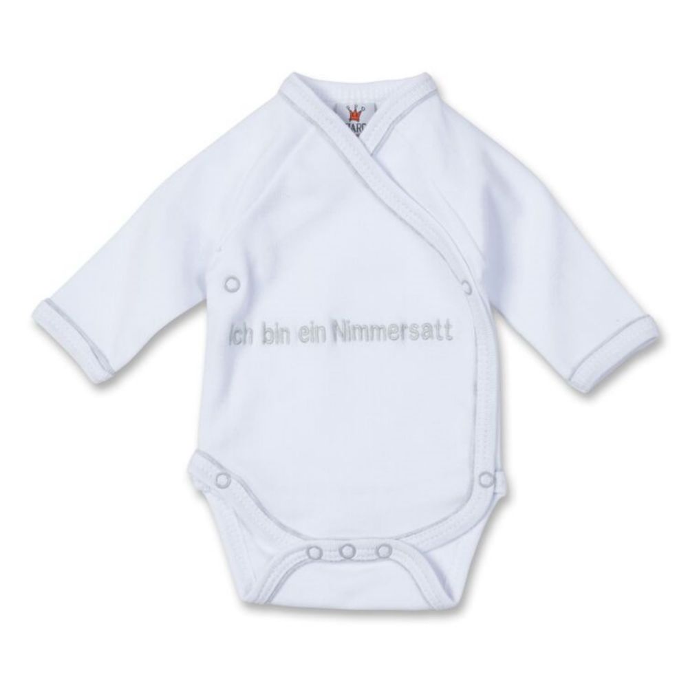 Milarda Baby Body Wickelbody "Ich bin ein Nimmersatt", weiß, Gr. 50-62