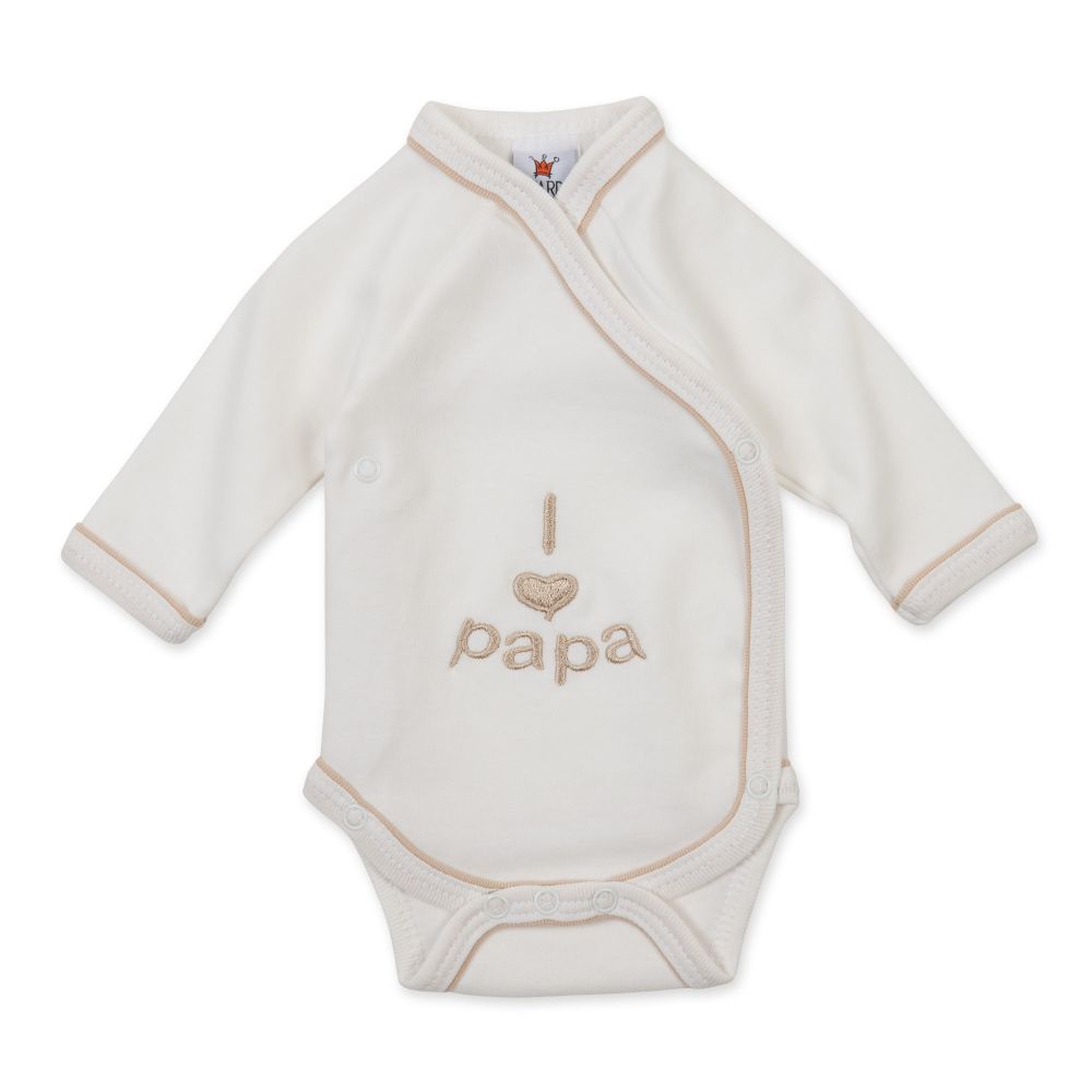 Milarda Baby Body Wickelbody "I love papa", creme, Gr. 50-62