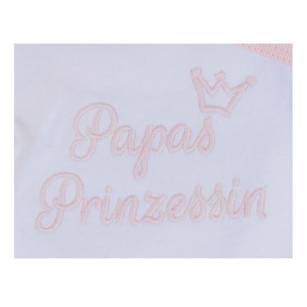 Milarda Baby Body Wickelbody "Papas Prinzessin", weiß-rosa, Gr. 50-74