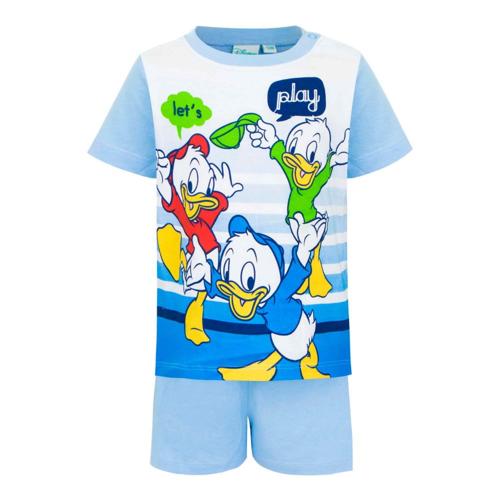 Disney Donald Duck Tick, Trick, Track Baby Shorty, Schlafanzug, hellblau, Gr. 71-86